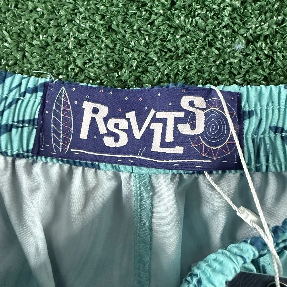 New RSVLTS Men's Shorts Size Small Blue Floral Hawaiian Trunks